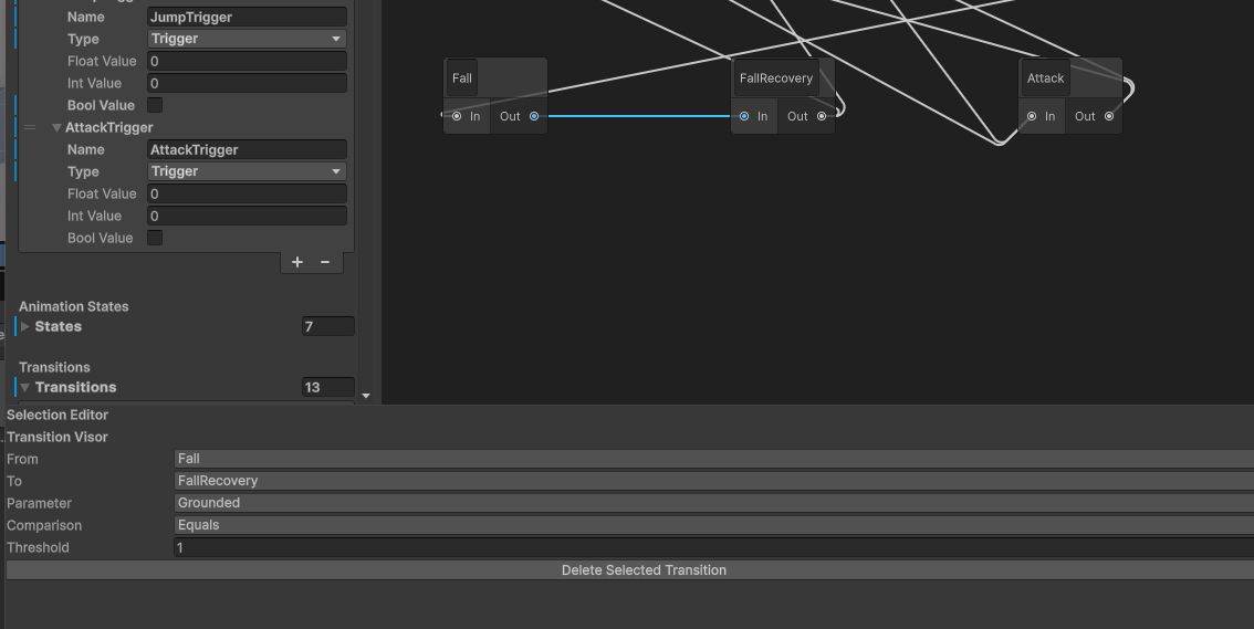 Transition Editing in Custom Animator